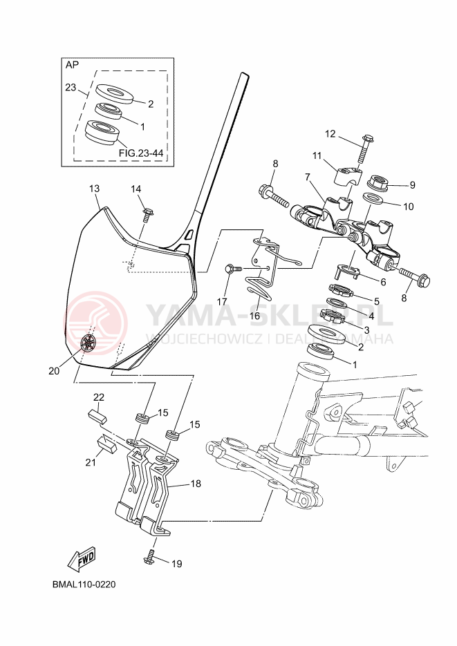 Schemat "Półki zawieszenia" do Yamaha TT-R110