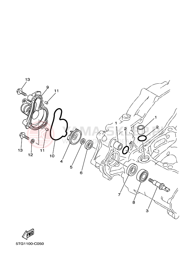 Schemat "Pompa wody" do Yamaha YFZ450