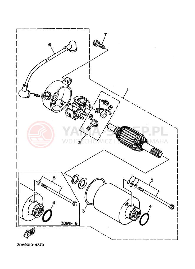 Schemat "rozrusznik" do Yamaha XV250 VIRAGO