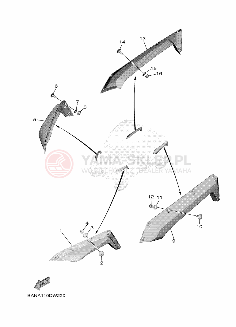 Schemat "błotnik" do Yamaha WOLVERINE X2 850 SE