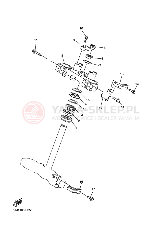 Schemat "Półki zawieszenia" do Yamaha WR250F