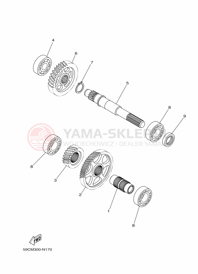 Schemat "Skrzynia biegów " do Yamaha TMAX
