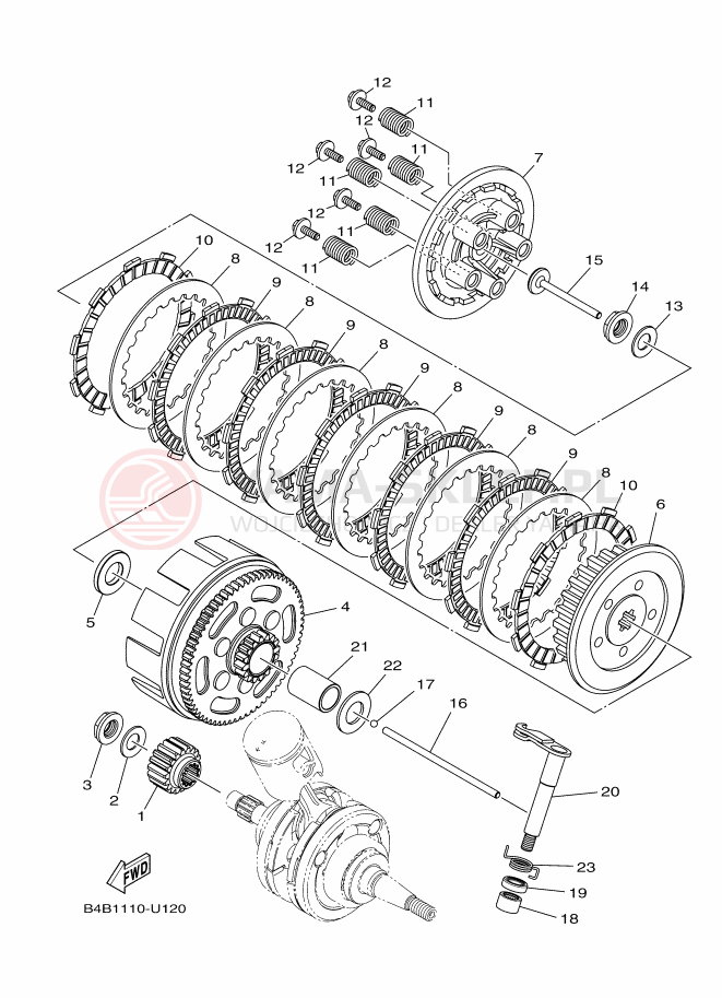 Schemat "sprzęgło" do Yamaha YZ85