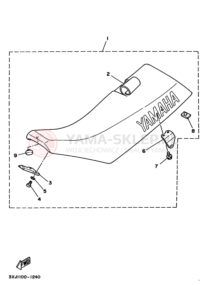 Schemat "siedzenie" do Yamaha WR250Z