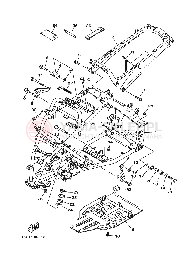 Schemat "rama" do Yamaha RAPTOR 700 SE
