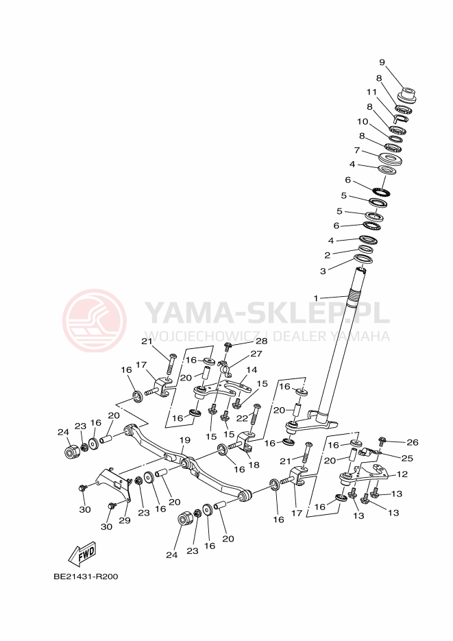 Schemat "Półki zawieszenia" do Yamaha TRICITY 125