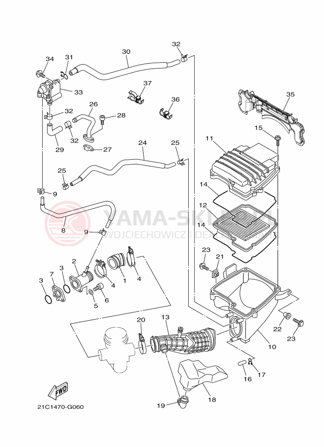 Schemat "Wtrysk paliwa" do Yamaha FZ16