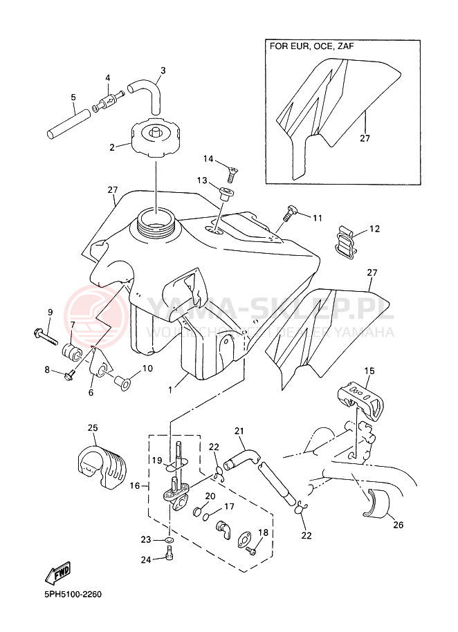 Schemat "zbiornik paliwa" do Yamaha WR250F