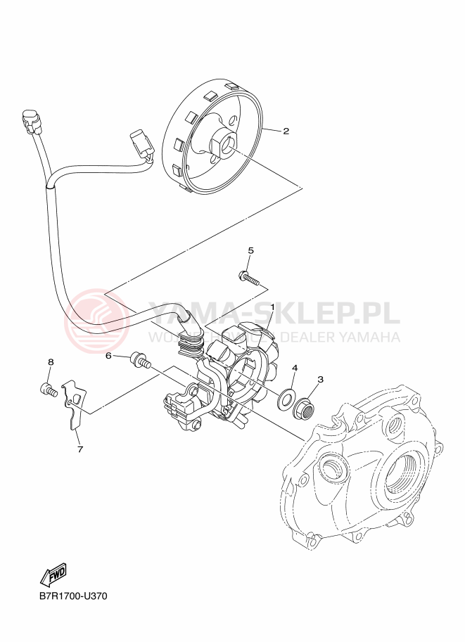 Schemat "prądnica" do Yamaha WR450F