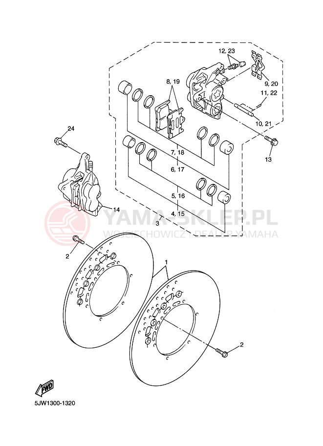 Schemat "Koło przód" do Yamaha FJR1300