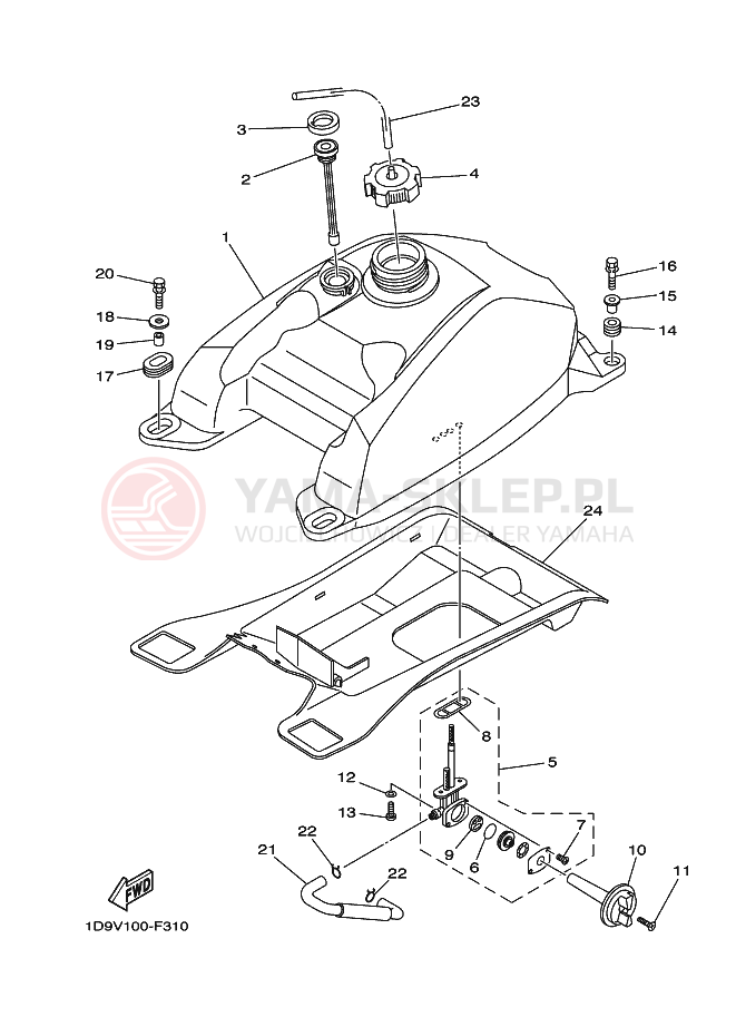 Schemat "zbiornik paliwa" do Yamaha GRIZZLY 450