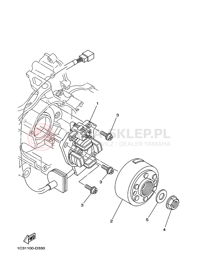 Schemat "prądnica" do Yamaha YZ125