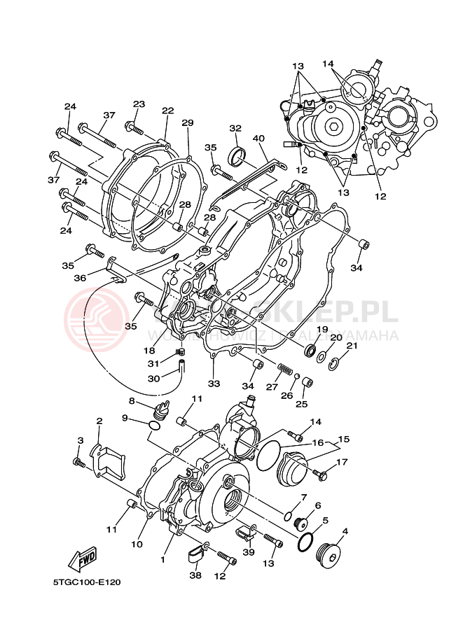Schemat "Pokrywa silnika" do Yamaha YFZ450V
