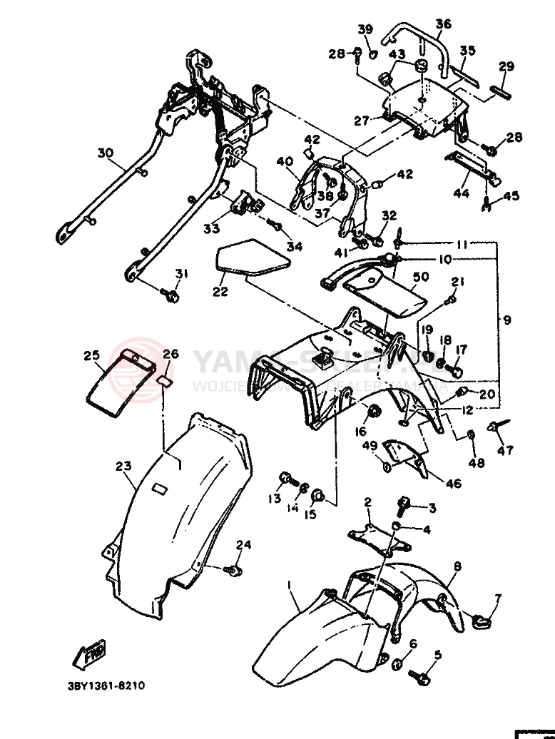 Schemat "błotnik" do Yamaha FZ750 GENESIS