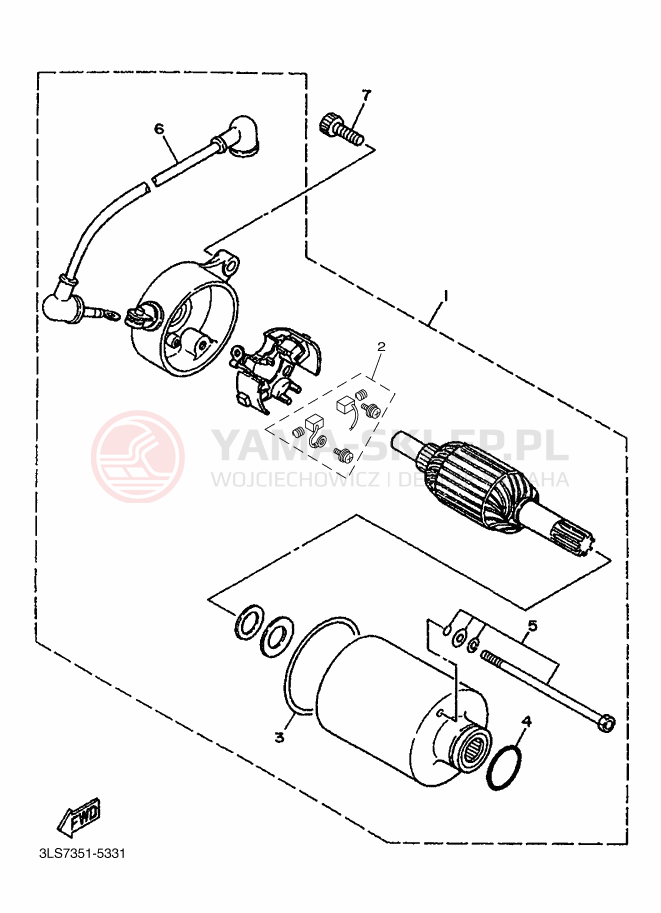 Schemat "rozrusznik" do Yamaha XV250S VIRAGO