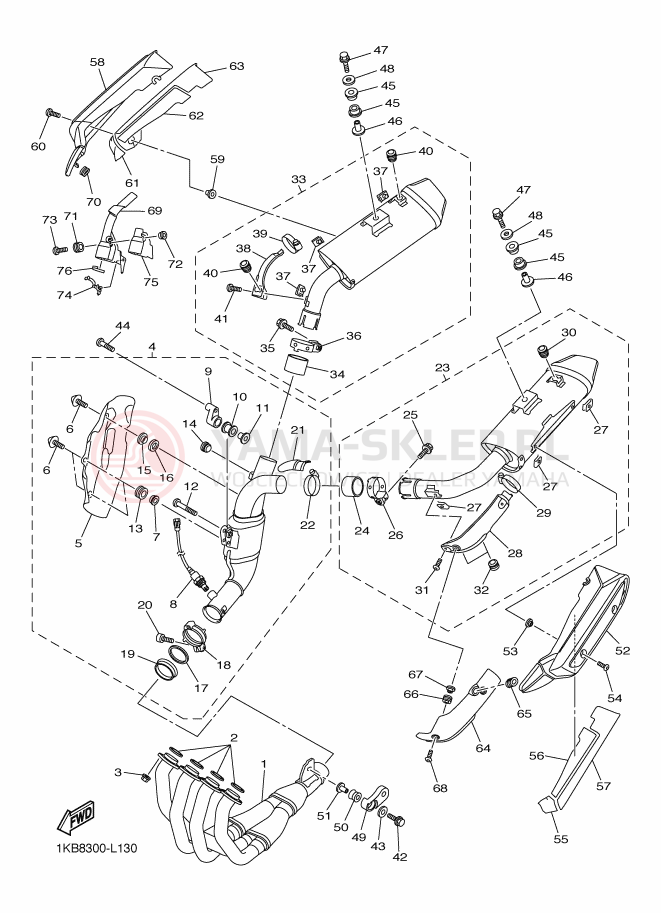 Schemat "Wydech końcowy" do Yamaha YZF-R1