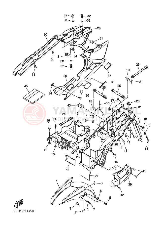 Schemat "błotnik" do Yamaha FJR1300AS