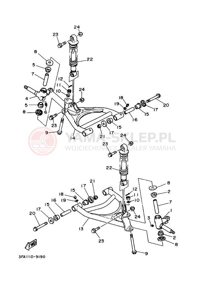 Schemat "Koło przód" do Yamaha GRIZZLY