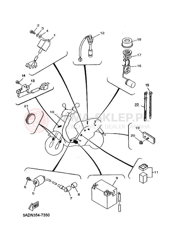 Schemat "ELEKTRYKA 2" do Yamaha OVETTO 50