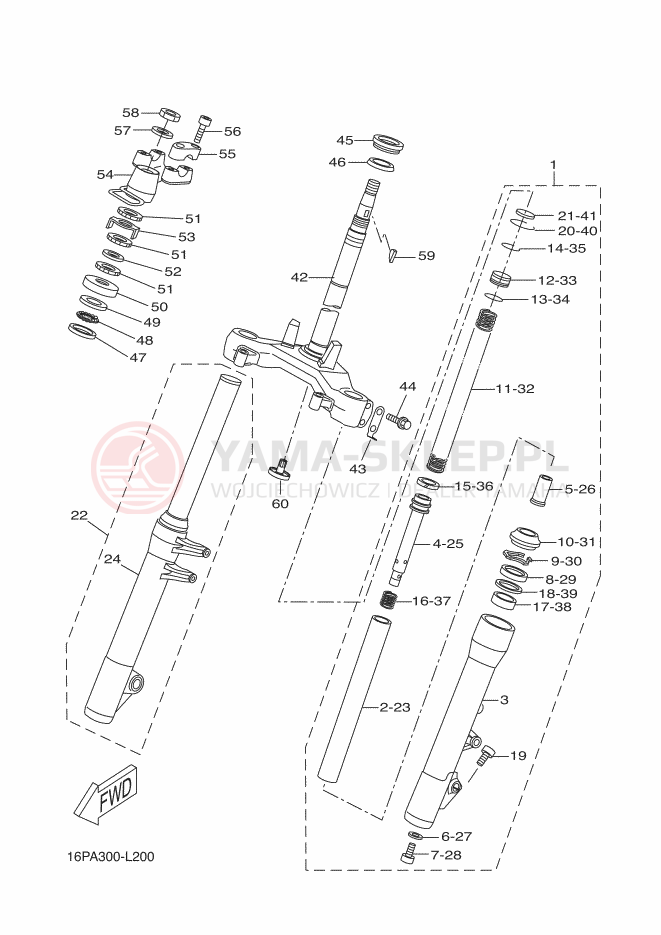 Schemat "Półki zawieszenia" do Yamaha VP250