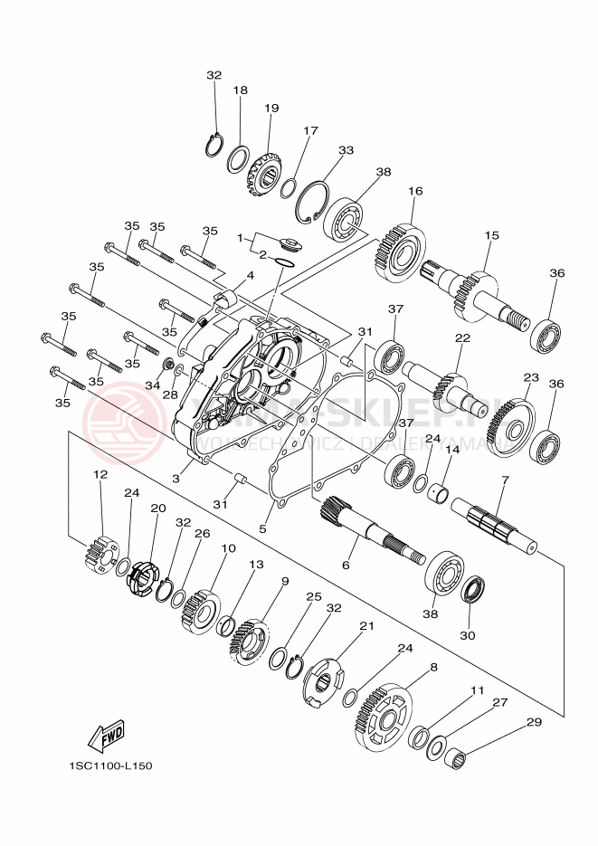 Schemat "Skrzynia biegów " do Yamaha YFM300