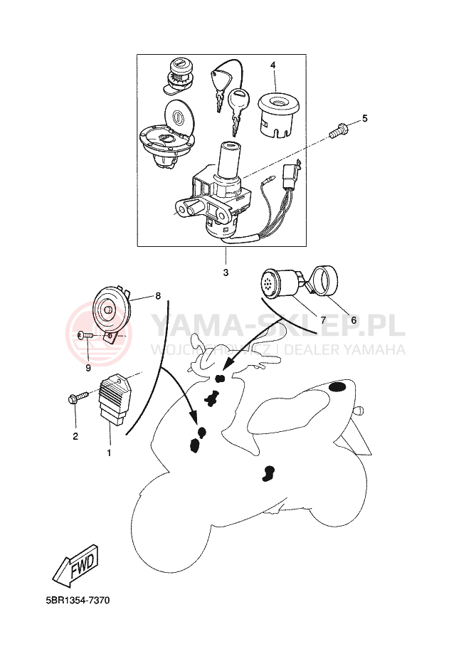 Schemat "układ elektryczny" do Yamaha NITRO