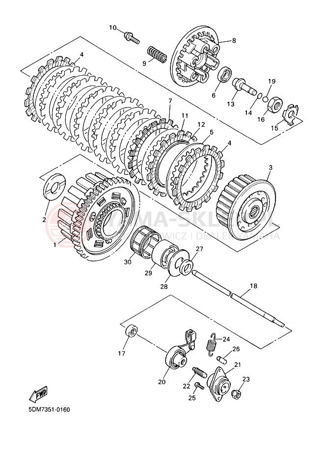 Schemat "sprzęgło" do Yamaha FZS600 FAZER