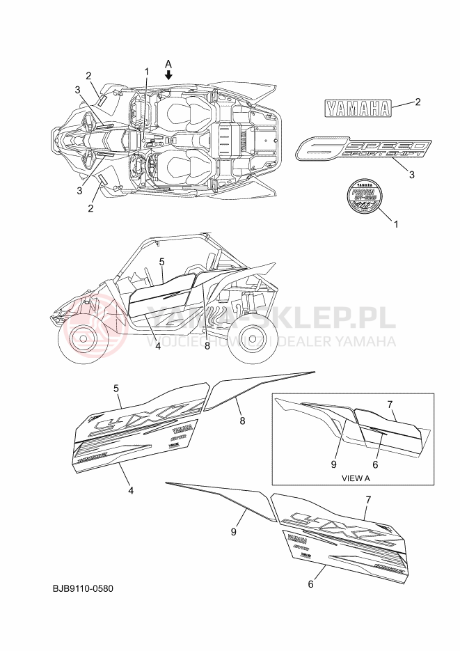 Schemat "Naklejki" do Yamaha YXZ1000R