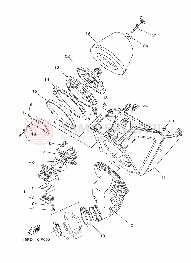 Schemat "Wtrysk paliwa" do Yamaha YZ125