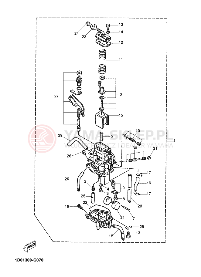 Schemat "Gaźnik" do Yamaha DT125X DT 125 SM