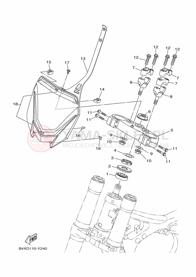 Schemat "Półki zawieszenia" do Yamaha YZ250