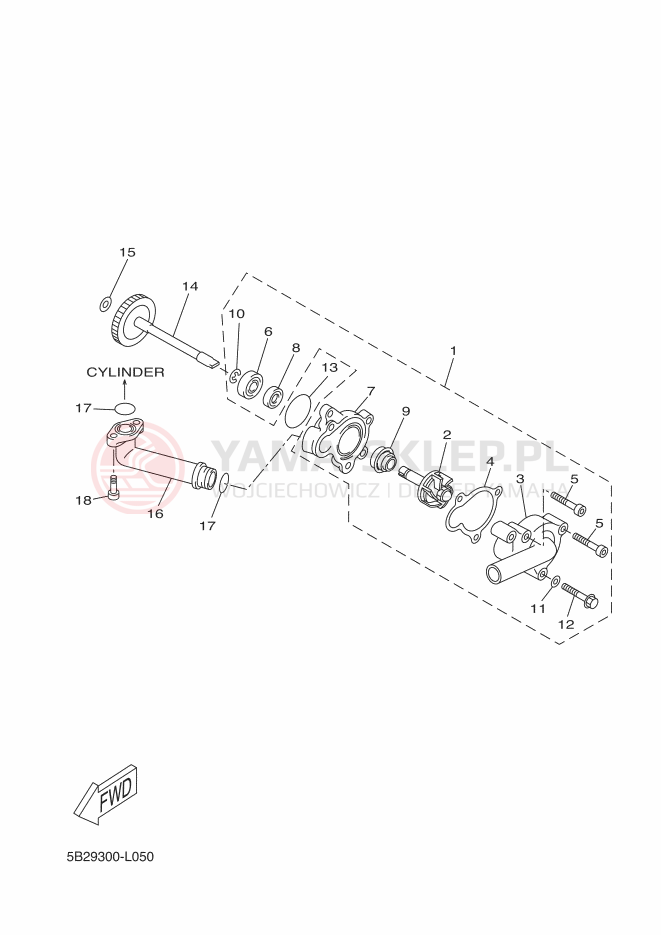Schemat "Pompa wody" do Yamaha X-MAX 250 ABS