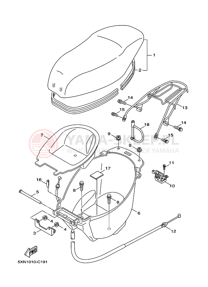 Schemat "siedzenie" do Yamaha YL50
