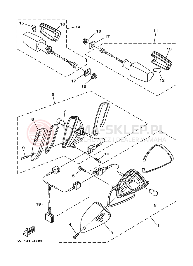 Schemat "kierunkowskazy" do Yamaha YBR125