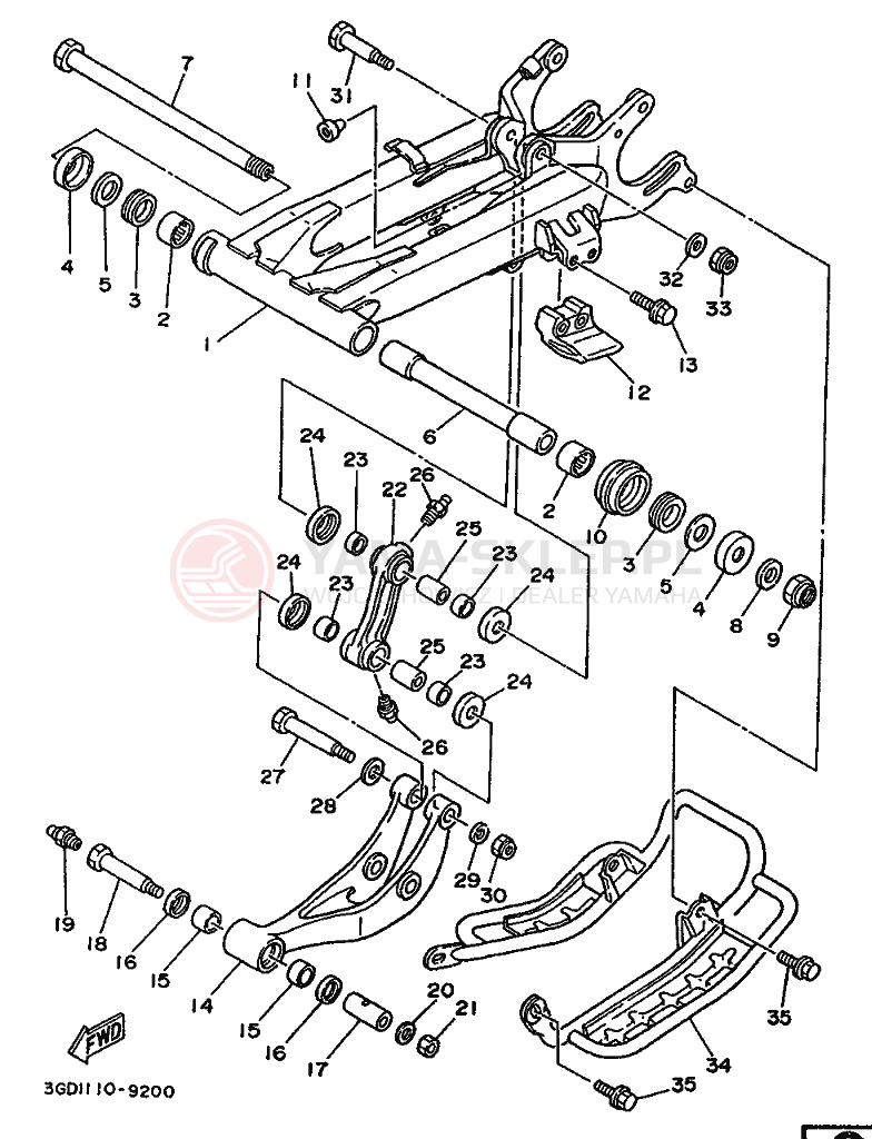 Schemat "wahacz" do Yamaha WARRIOR