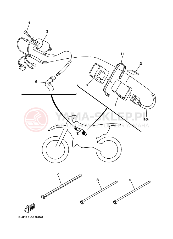 Schemat "układ elektryczny" do Yamaha YZ125