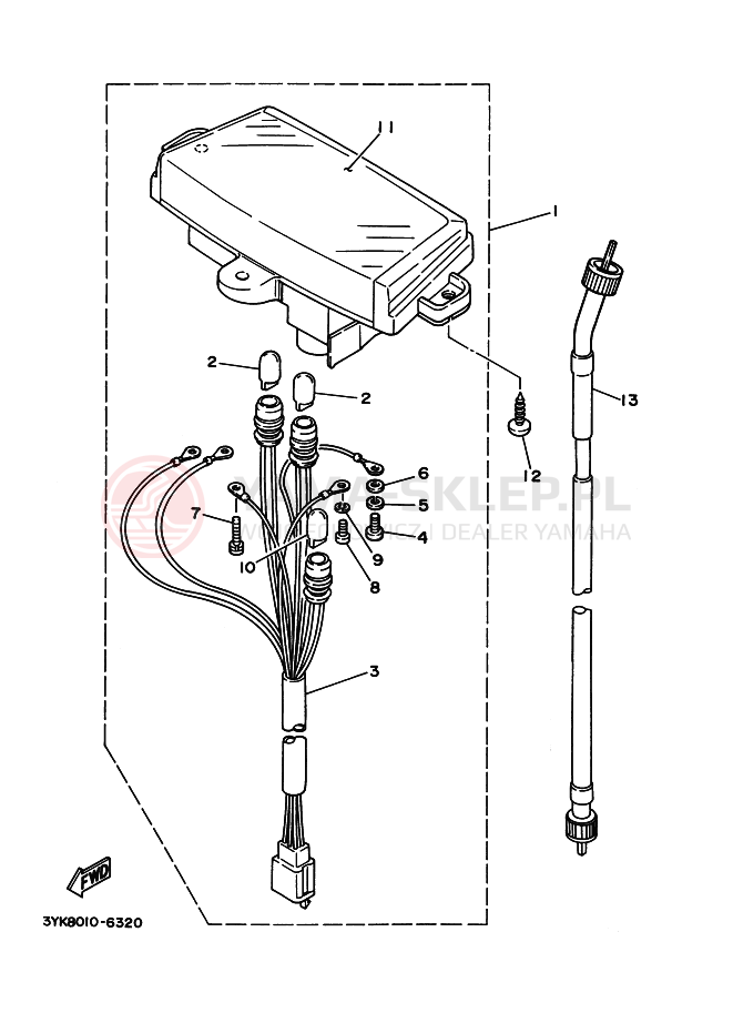 Schemat "licznik" do Yamaha YG50Z JOG Z