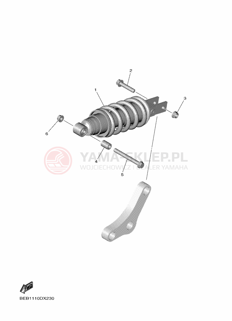 Schemat "zawieszenie tył" do Yamaha R7