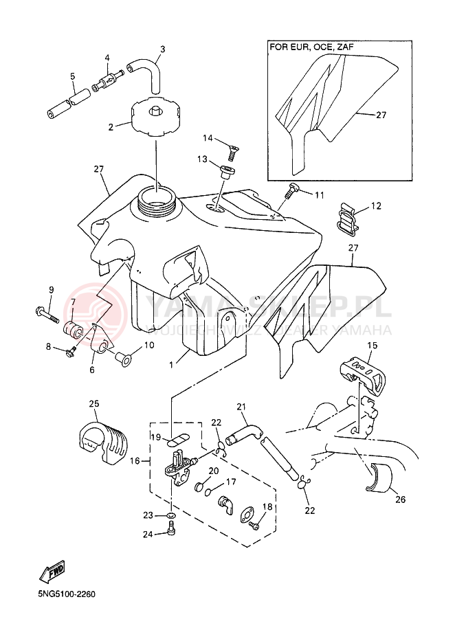 Schemat "zbiornik paliwa" do Yamaha WR400F