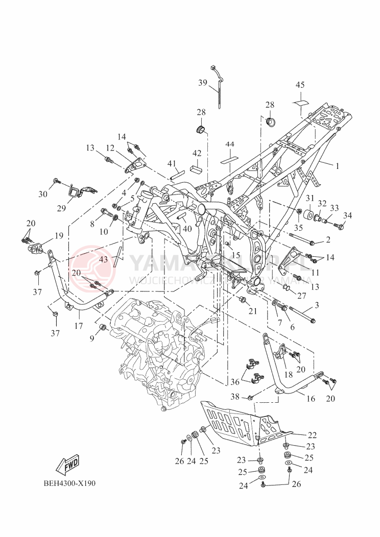 Schemat "rama" do Yamaha TENERE 700