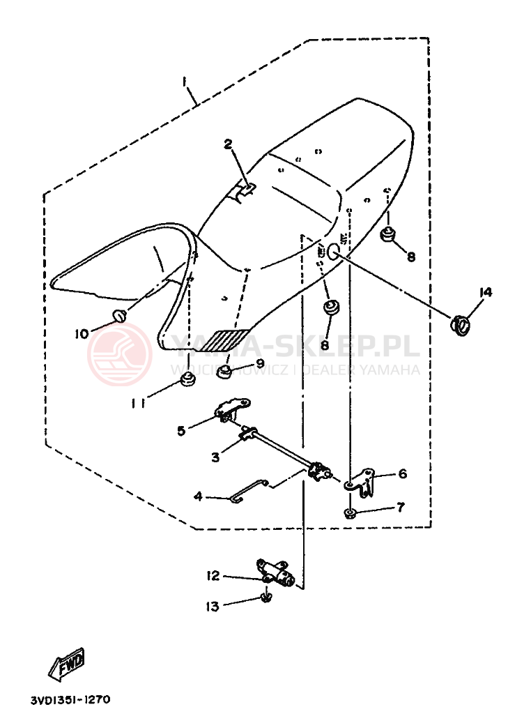 Schemat "siedzenie" do Yamaha TDM850