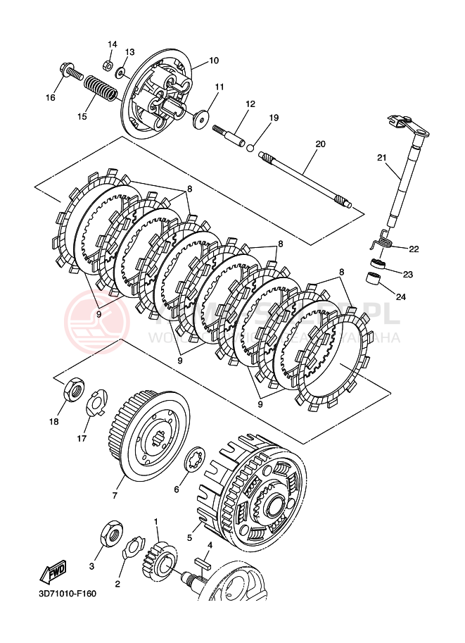 Schemat "sprzęgło" do Yamaha WR250X