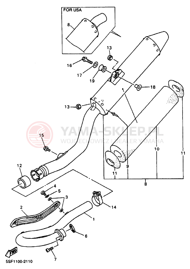 Schemat "Wydech końcowy" do Yamaha YZ426F