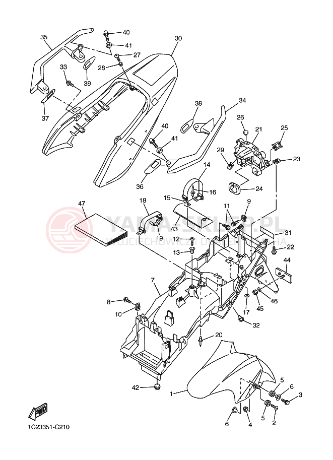 Schemat "błotnik" do Yamaha FZS1000S FAZER