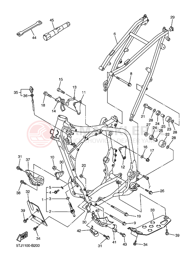 Schemat "rama" do Yamaha WR450F