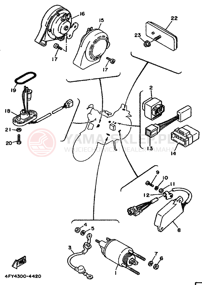 Schemat "układ elektryczny" do Yamaha XV750 VIRAGO