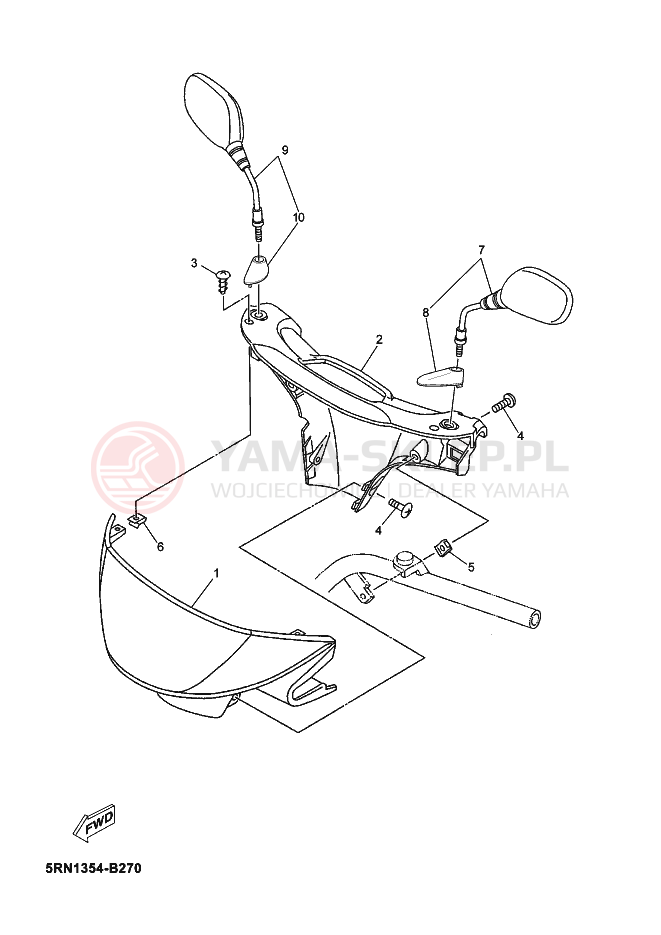 Schemat "elementy nadwozia" do Yamaha NEO´S 50