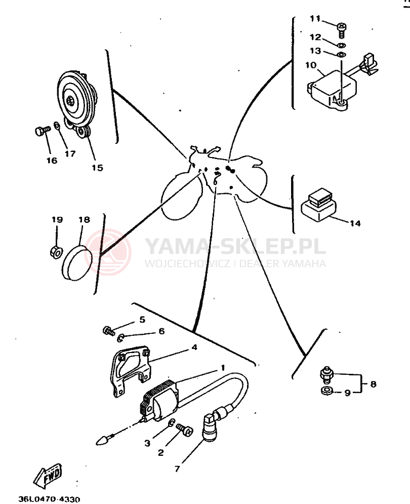 Schemat "układ elektryczny" do Yamaha RX100