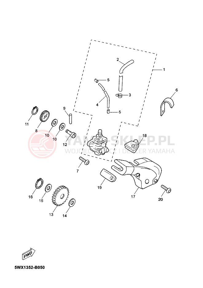 Schemat "Pompa olejowa" do Yamaha TZR50