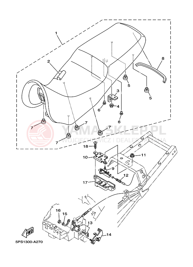 Schemat "siedzenie" do Yamaha TDM900